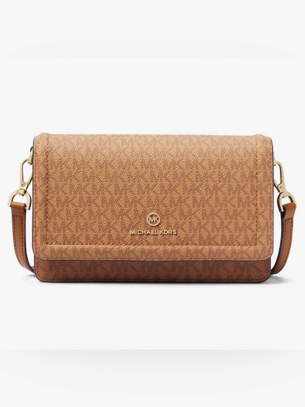 Michael Kors Brown/Tan Signature Logo Convertible Crossbody